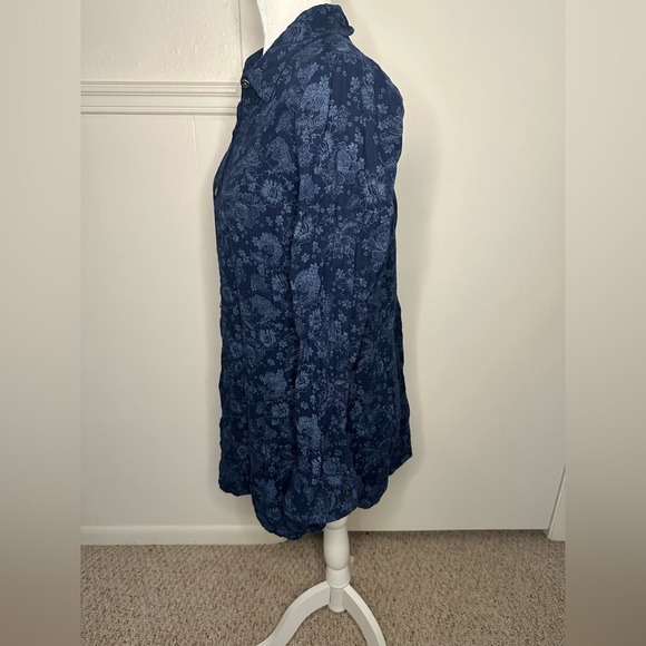 Pure Jill Navy Floral Blouse size S - Picture 5 of 10